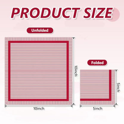 Red Stripe Cocktail Napkins - 50 Pcs Disposable Paper Party Supplies