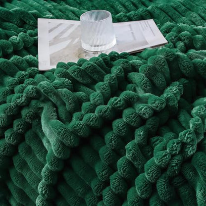 Christmas Green Throw Blanket for Couch Sofa 50x60 Inches - Striped Design