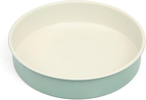 Martha Stewart Gallen 8-Inch Round Nonstick Carbon Steel Cake Pan - Durable Teal Bakeware for Cakes & Pies
