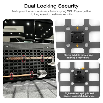 Red Quick Release Shovel Mount for Molle Panel – Tool-Free Installation, Heavy-Duty Outdoor Gear Organizer