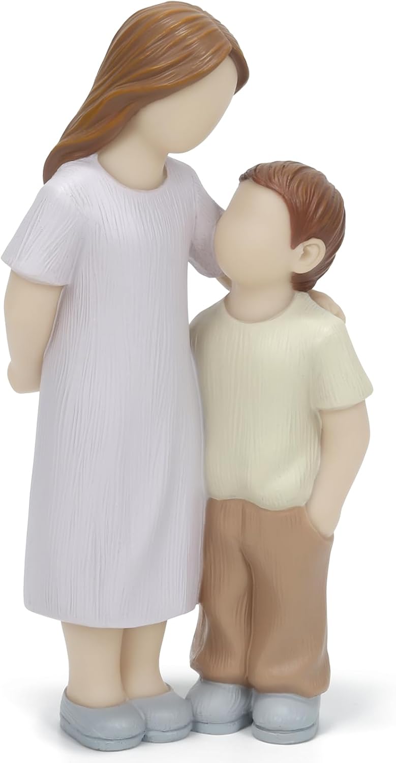 Sibling Love Resin Sculpture - Sentimental Brother and Sister Figurine for Home Decor | Perfect Childhood Gift