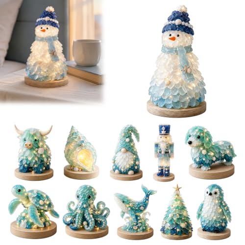Sea Glass Christmas Tree DIY Kit with LED Lights - Coastal Holiday Decor - Variation J