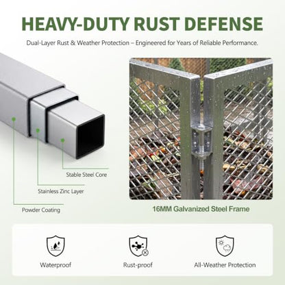 Large Metal Compost Bin 166 Gallon Outdoor with Lid and Ventilation