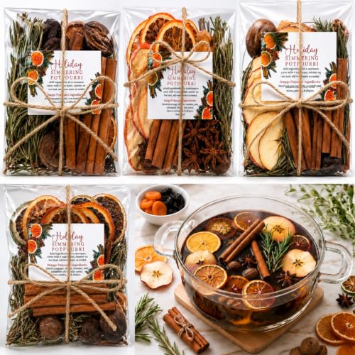 Fall Simmer Potpourri Bowl Set with 4 Scented Bags - Stovetop & Firepit Decor - Cute Variation of THIS listing