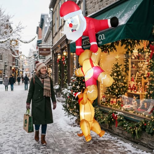 Inflatable Christmas Decorations 8FT Santa Gingerbread Dog Yard Display