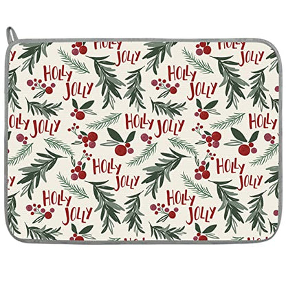 Christmas Absorbent Dish Drying Mat 18x24 Inches Holiday Kitchen Decor