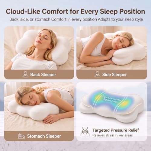 Large Cloud-Shaped Cervical Memory Foam Pillow for Neck Support