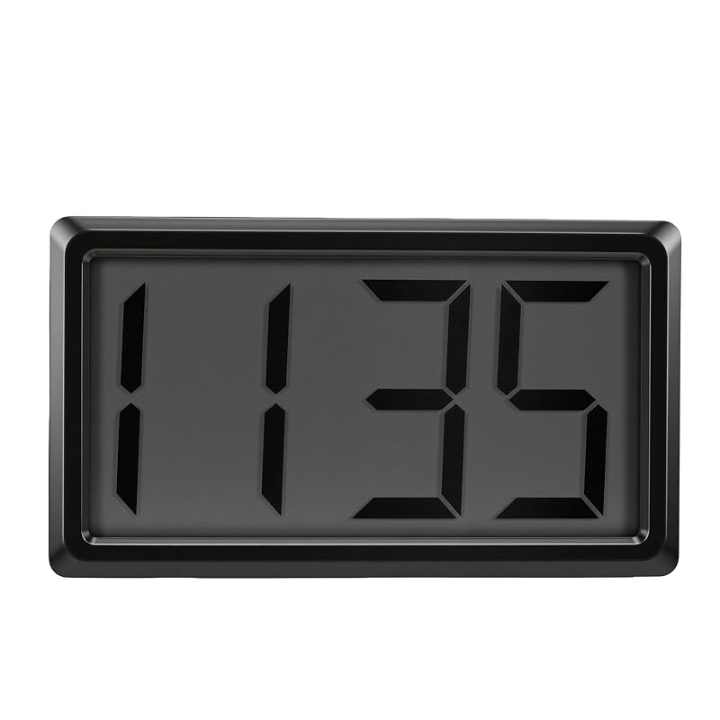 Banapoy Small Digital Clock - Magnetic Fridge & Desktop 12-Hour Battery Powered (Black)