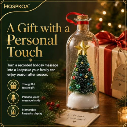 3pcs Recordable Glass Christmas Tree Message in a Bottle Holiday Ornament