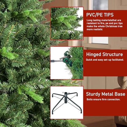 5ft Artificial Christmas Tree with 937 Tips, Unlit, Easy Assembly, Green