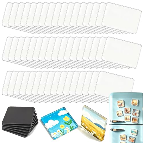Rectangle Acrylic DIY Fridge Magnet Kit 50 Pcs with Magnetic Photo Frames