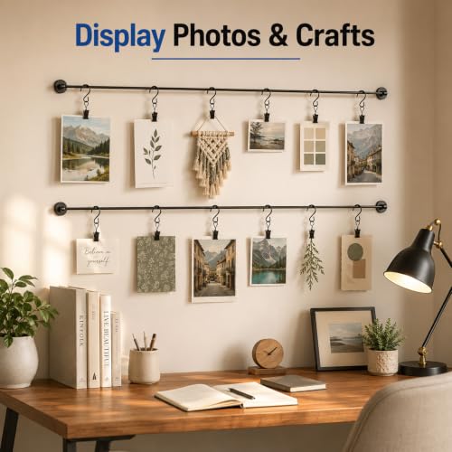50 Pack Metal Curtain Clips with Hooks for Hanging & Organization