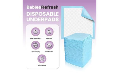 50 Count Super Absorbency 2XL 36” x 36" Disposable Underpads, Leakproof Quick Drying for Multi-use for Babies, Puppy Pads and Adults, Chucks, Disposable Diaper Changing Pad for Baby, Blue XXL