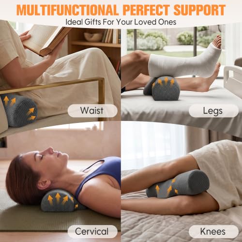 Neck Roll Pillow for Sleeping - Cervical Support with Memory Foam - Dual-Height Design