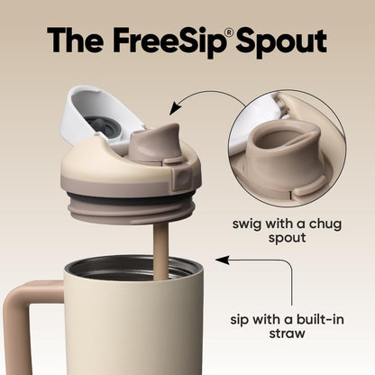 Owala FreeSip Tumbler - 30-Oz. Stainless Steel - Tan (Lightly Toasted) | Insulated Design