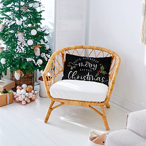 Christmas Throw Pillow Cover 12x20 Inch Holiday Farmhouse Cushion Case for Sofa