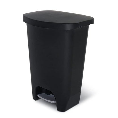 Glad 13 Gallon Trash Can - Odor-Proof Kitchen Waste Bin with Step-On Pedal & Bag Rings | Black