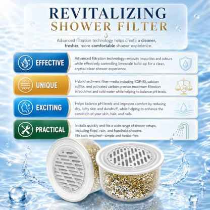 2 Pack Filter Replacement for Canopy Shower Heads - Transparent