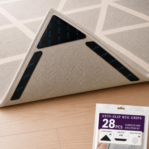 28PCS Carpet Rug Corner Grippers Non Slip Anti Curl Rug Stoppers