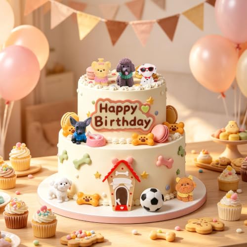 Dog Cake Decorations Dog Themed Birthday Party Set - Yellow6