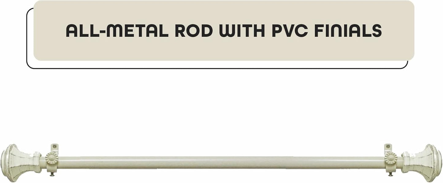 Achim Home Decor Buono II Decorative Window Curtain Rods - Lightweight, Easy To Install, 48-86 Inches