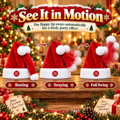 Animated Naughty Santa Hat - Funny Moving Christmas Party Hat - Variation A