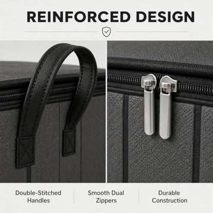 180L Foldable Storage Bags Set with Reinforced Handles - Large Capacity Closet Organizers