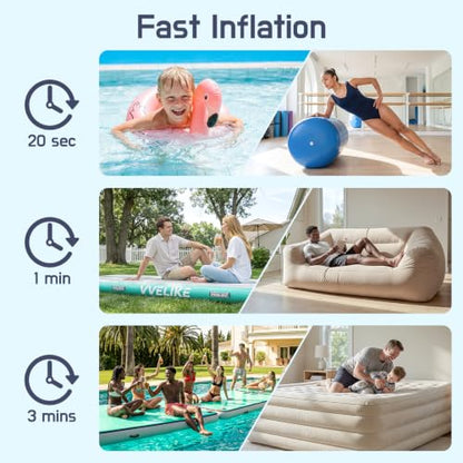 600W Electric Air Pump for Inflatables - Black, AC Inflator Deflator for Pool Floats