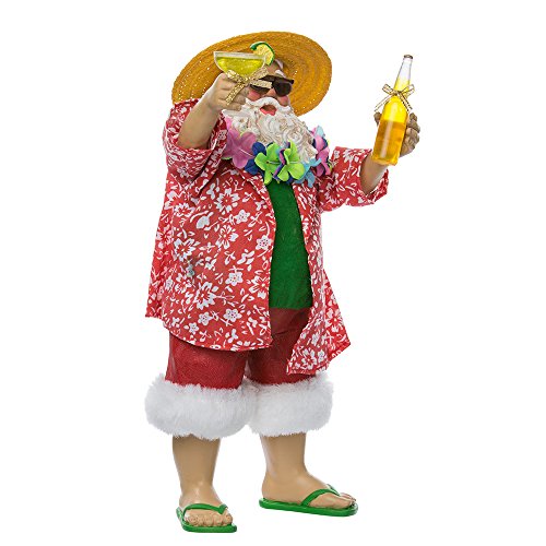 Fabriche Beach Santa Set of 2 - 10-Inch Multicolor Holiday Decor