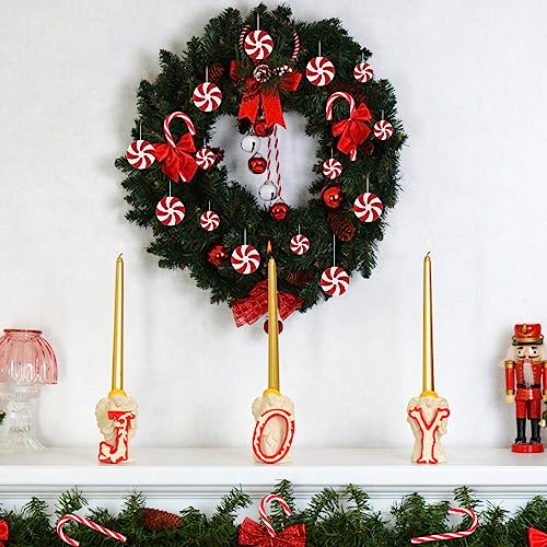 Christmas Candy Cane Ornaments Set - Red and White Holiday Tree Decorations