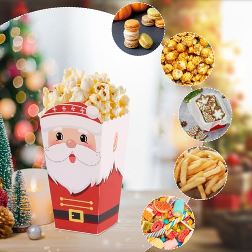 Christmas Popcorn Boxes 24 Pack - Snowman Reindeer Santa Treat Holders