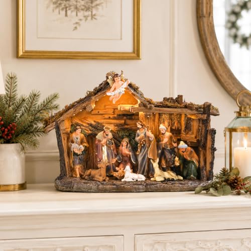 Nativity Scene Lighted Christmas Village Set - Indoor Holiday Decor - Variation of THIS listing
