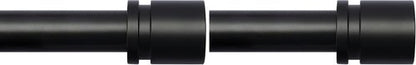 Byondeth Adjustable Curtain Rods - 16 to 88 Inches, 1 Inch Diameter, Black Aluminum Finials (Pack of 2)