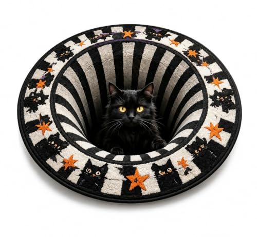 Halloween 3D Optical Illusion Rug Ghost Skeleton Pumpkin Decor - Variation F