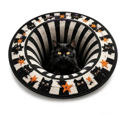 Halloween 3D Optical Illusion Rug Ghost Skeleton Pumpkin Decor - Variation F