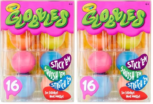 Crayola Globbles Squish Toys (16ct), Easter Egg Toy & Essential Easter Basket Stuffers, Sticky Stress Ball for Adults & Kids, Squishy Balls, Calming Sensory Gift for Stress Relief