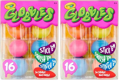 Crayola Globbles Squish Toys (16ct), Easter Egg Toy & Essential Easter Basket Stuffers, Sticky Stress Ball for Adults & Kids, Squishy Balls, Calming Sensory Gift for Stress Relief