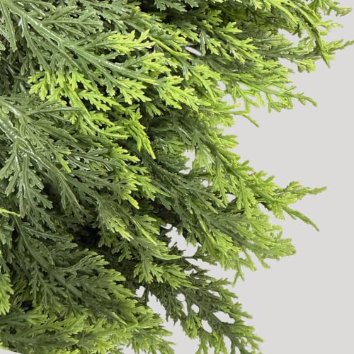 9Ft Real Touch Cedar Garland with Lights - Green, Indoor Outdoor Decor