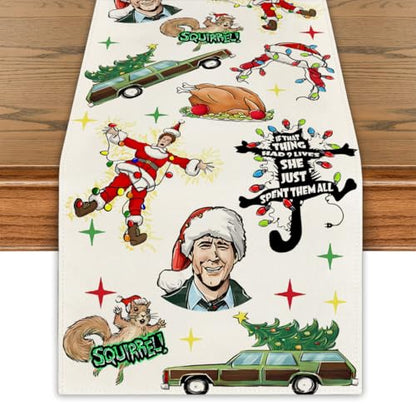 13x108 Inch Linen Table Runner - Christmas Holiday Decor, White (Variation: White+13"x108")