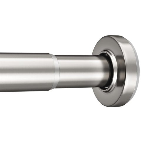 AmazerBath Nickel Spring Tension Shower Curtain Rod 31-75 Inches, 1 Inch Diameter Heavy Duty Tension Rod Rust Proof Bathroom Curtain Rod, Adjustable No Drill Easy Segmented Installation