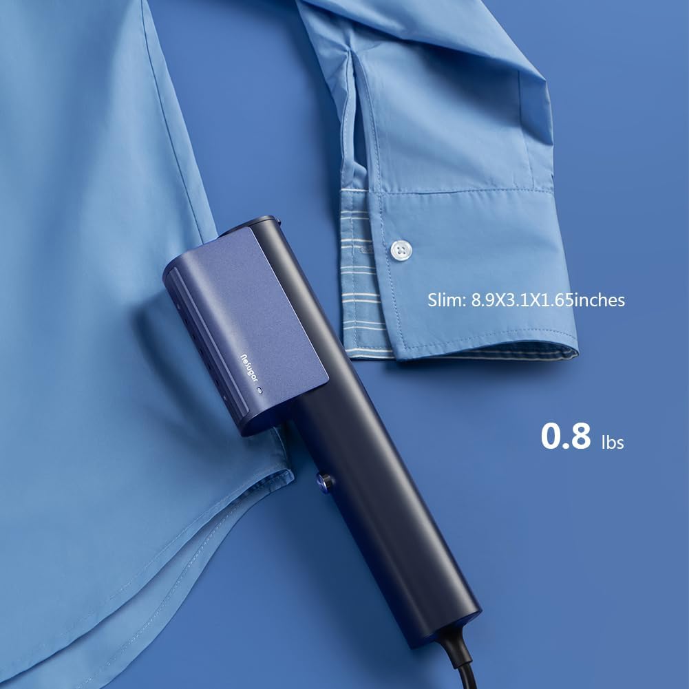 Nesugar G3 Portable Travel Steamer - Fast Heat-Up Handheld Garment Iron | Lightweight Mini Design in Navy Blue
