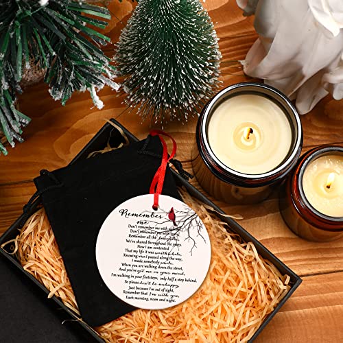 Christmas Memorial Ornament Cardinal Sympathy Keepsake - Remember Me Ceramic Decoration - Variation 1