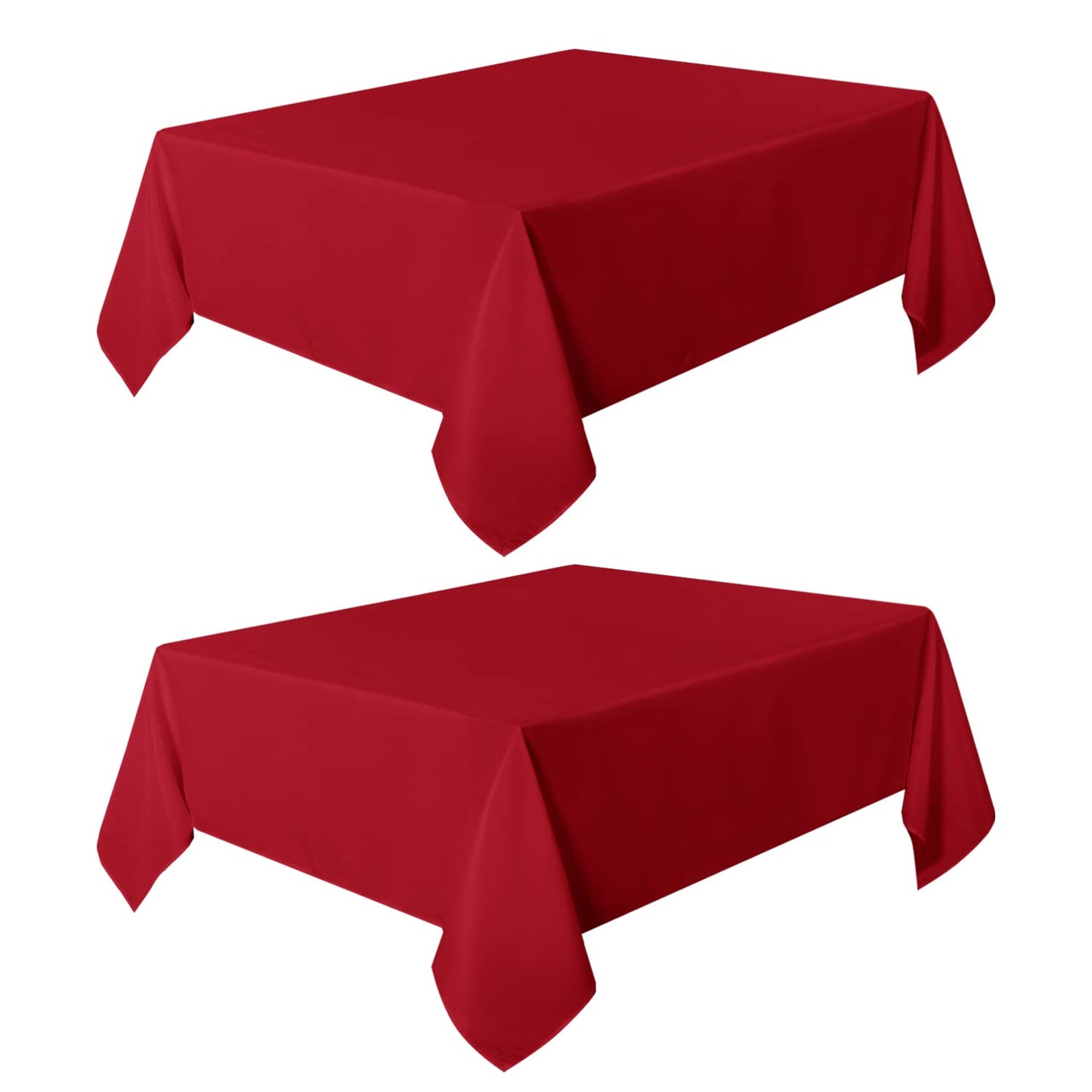 sancua 2 Pack Red Tablecloth 54 x 54 Inch, Stain and Wrinkle Resistant Square Table Cloth - Washable Polyester Table Cover for Dining Table, Buffet Parties and Camping