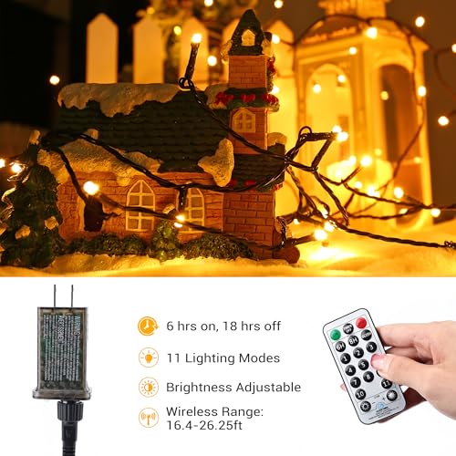 Christmas String Lights 33ft 100 LED Color Changing with Remote - Warm White & Multicolor
