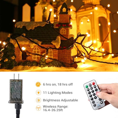 Christmas String Lights 33ft 100 LED Color Changing with Remote - Warm White & Multicolor