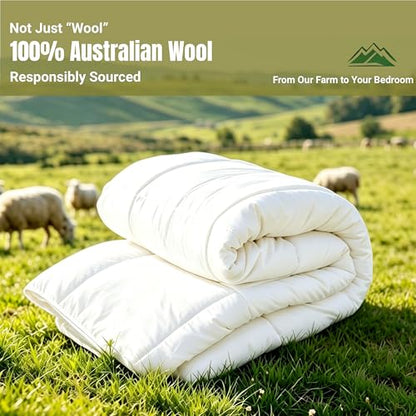 Queen Australian Wool Comforter All Season Breathable Duvet Insert