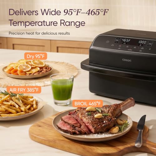 Cosori TwinFry 9 Qt Double Air Fryer with Removable Divider - Black
