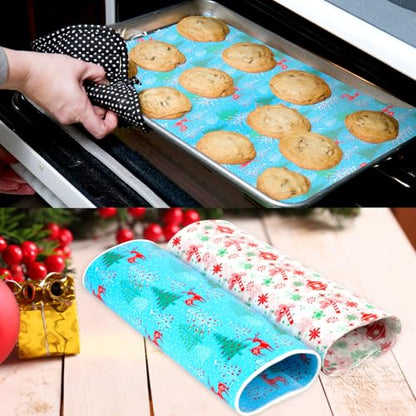 Christmas Wax Paper Sheets 100 Pack Food Wraps for Baking & Food Packaging
