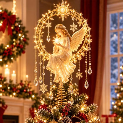 Angel’s Christmas Moon Lighted Tree Topper - Variation #a
