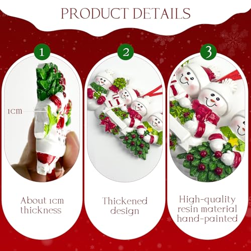 Personalized Family of 5 Snowman Christmas Ornament - Custom Holiday Decor